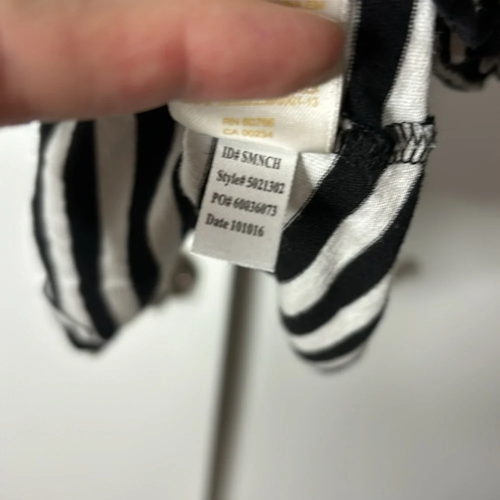 Kate Spade black and white striped racer back My Cherie Amour tank size M